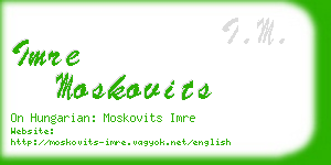 imre moskovits business card